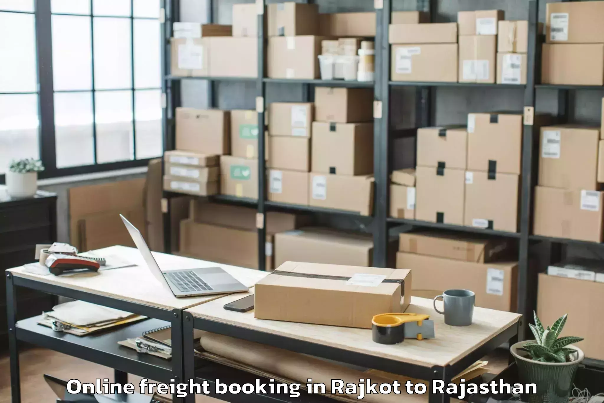 Professional Rajkot to Bijainagar Online Freight Booking